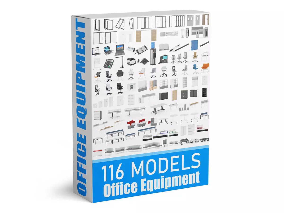 116 Office Equipment Collection 3D model_0