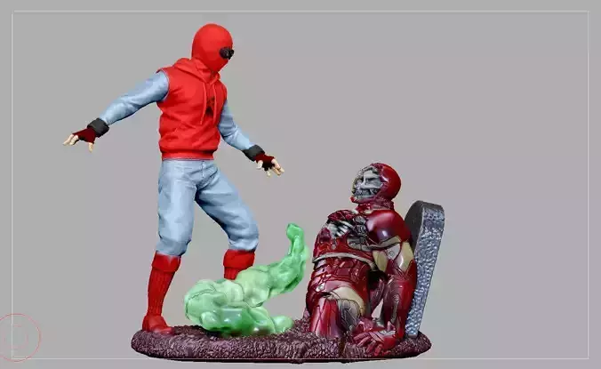 SPIDERMAN FARFROMHOME ZOMBIE IRONMAN HOMEMADE STATUE