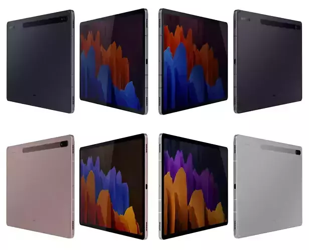 Samsung Galaxy Tab S7 Plus All Colors 3D model
