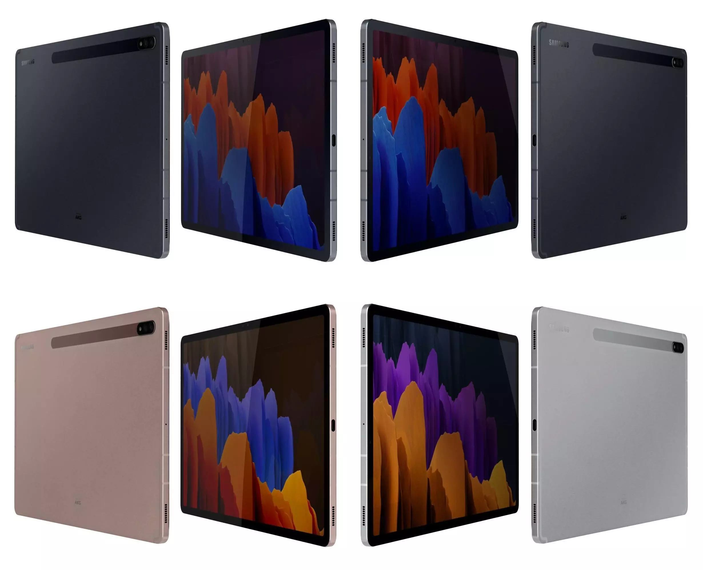 Samsung Galaxy Tab S7 Plus All Colors 3D model_0