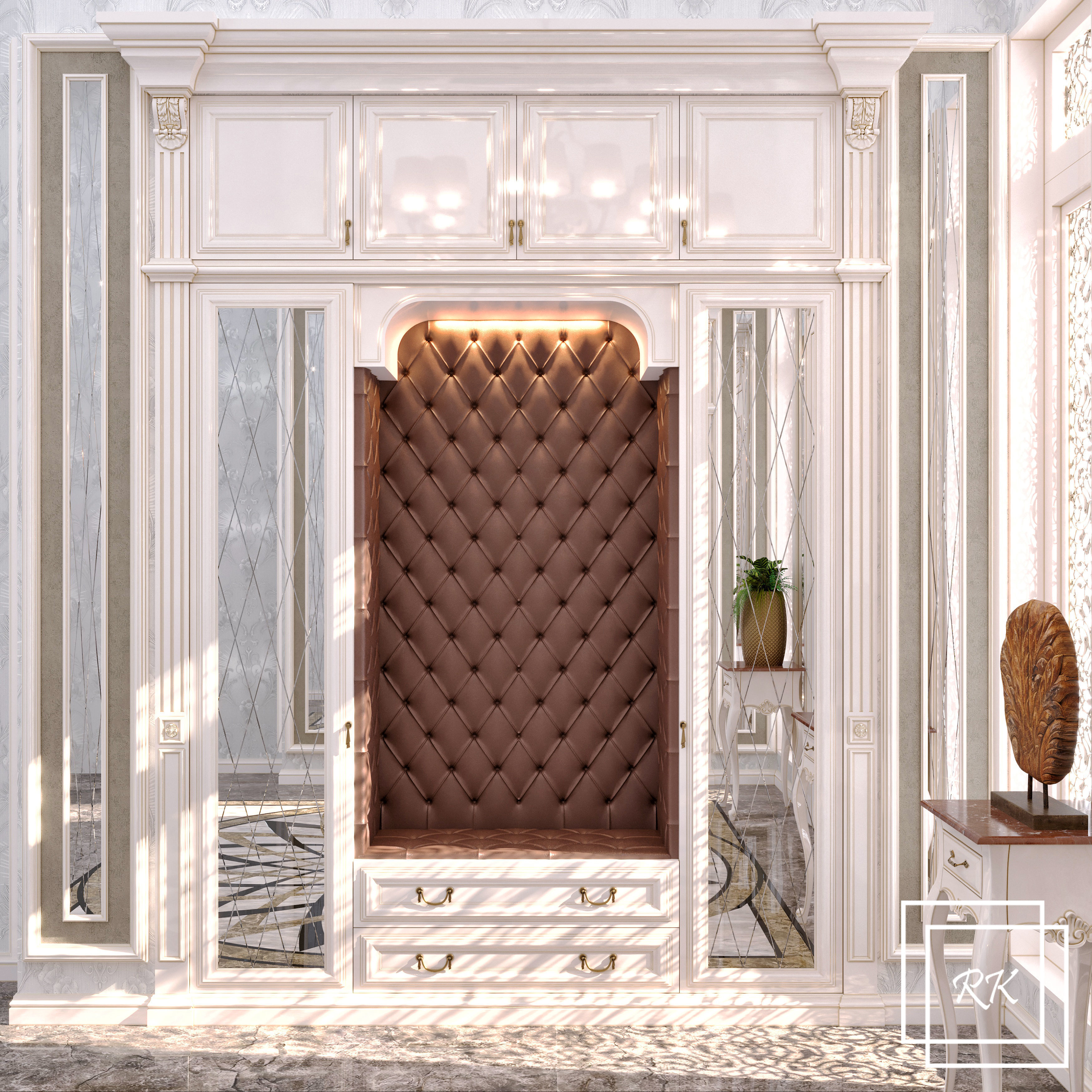 Design Hall classic 3D model_2