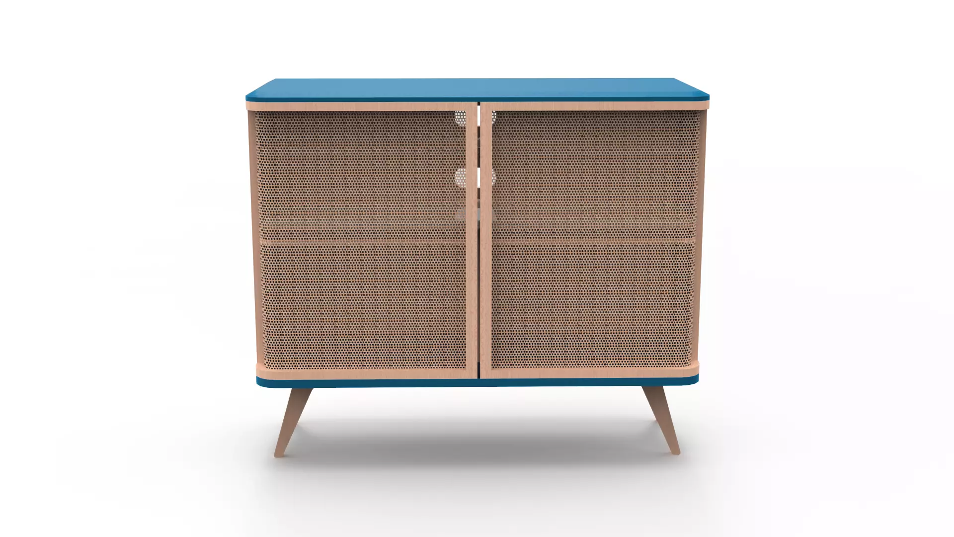 cabinet with wooden legs Low-poly 3D model_0