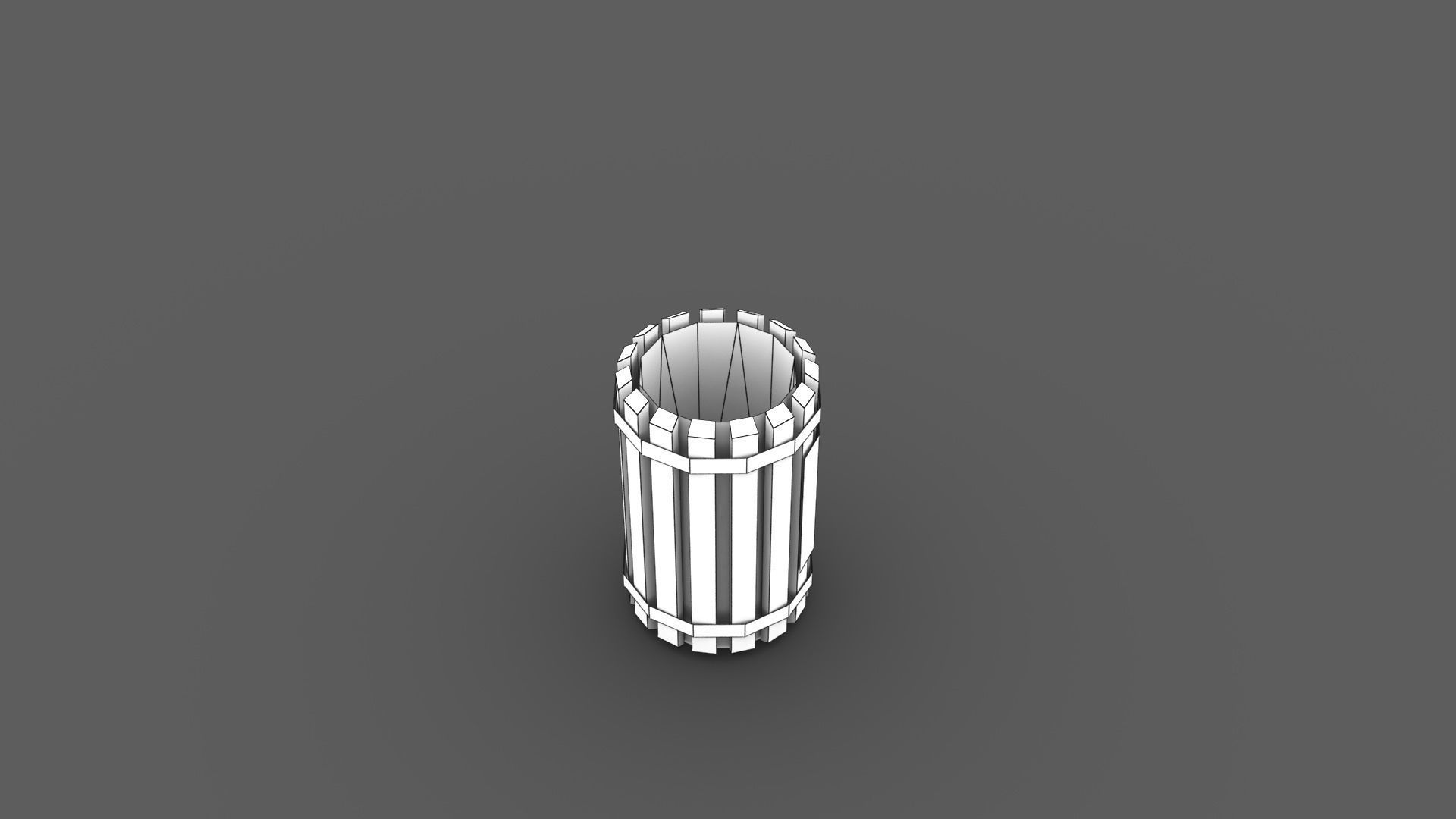 Trash Can Low-poly 3D model_4
