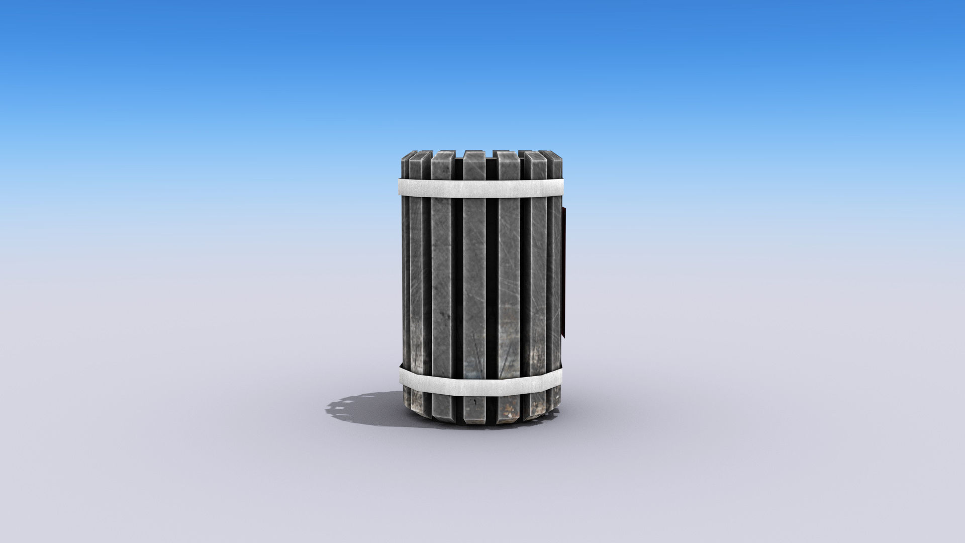 Trash Can Low-poly 3D model_2