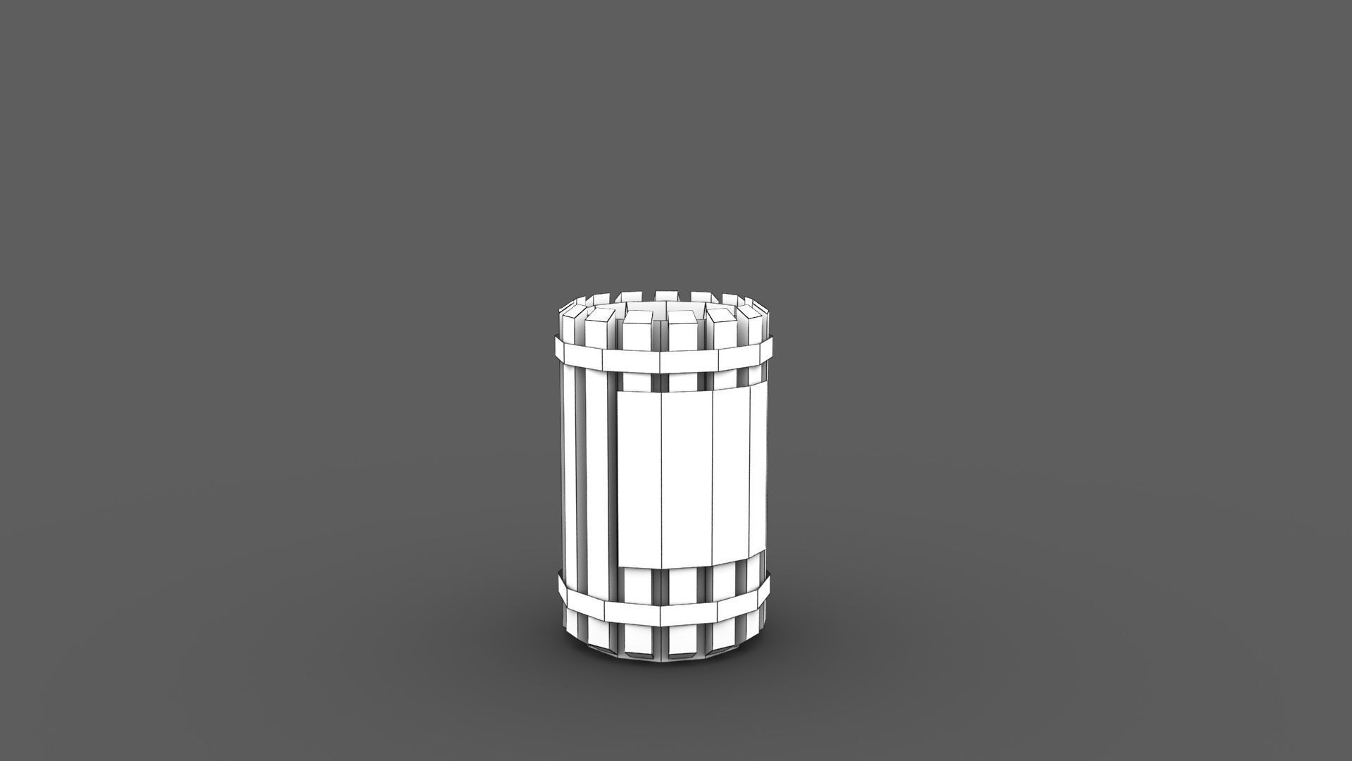 Trash Can Low-poly 3D model_3
