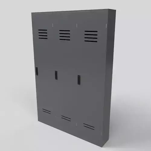 Lockers 3D model wardrobe with glass doors