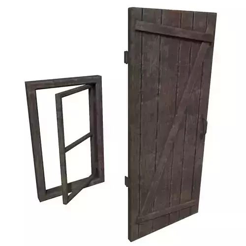 Medieval door and window