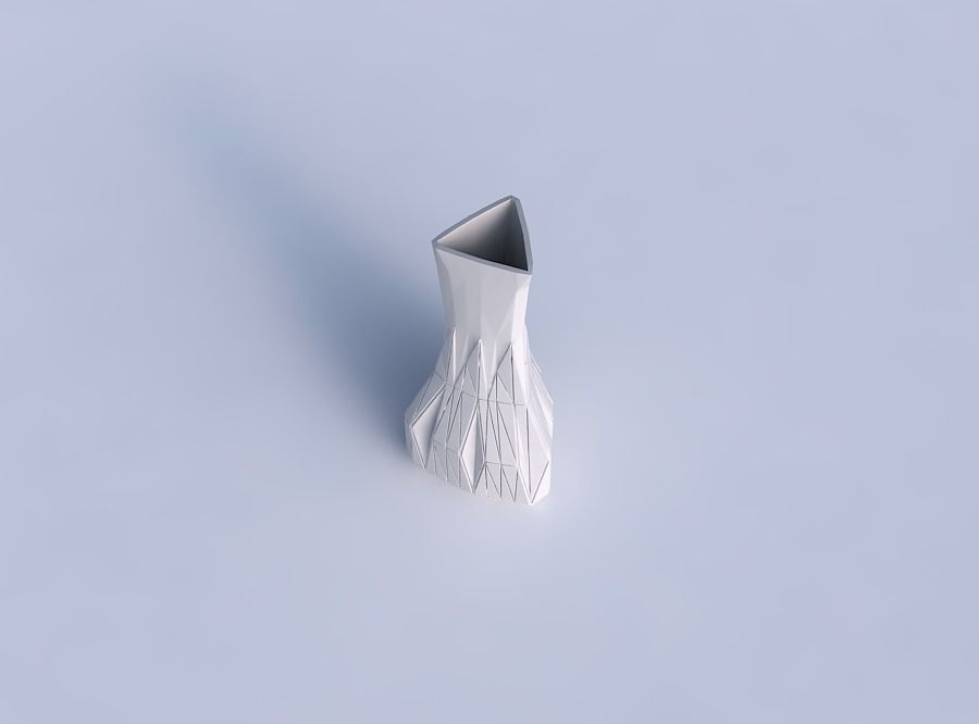 Vase puffy triangle with partial random triangle plates 3D print model_1