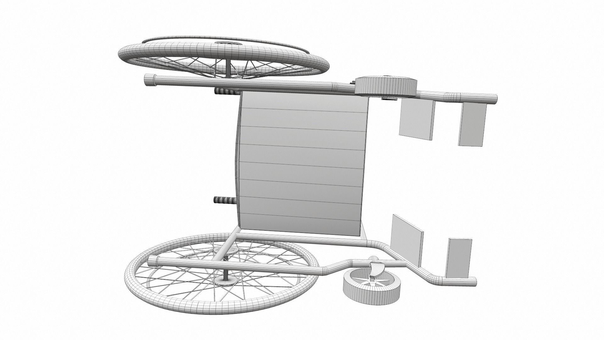 Wheelchair 1 metal 3D model_12
