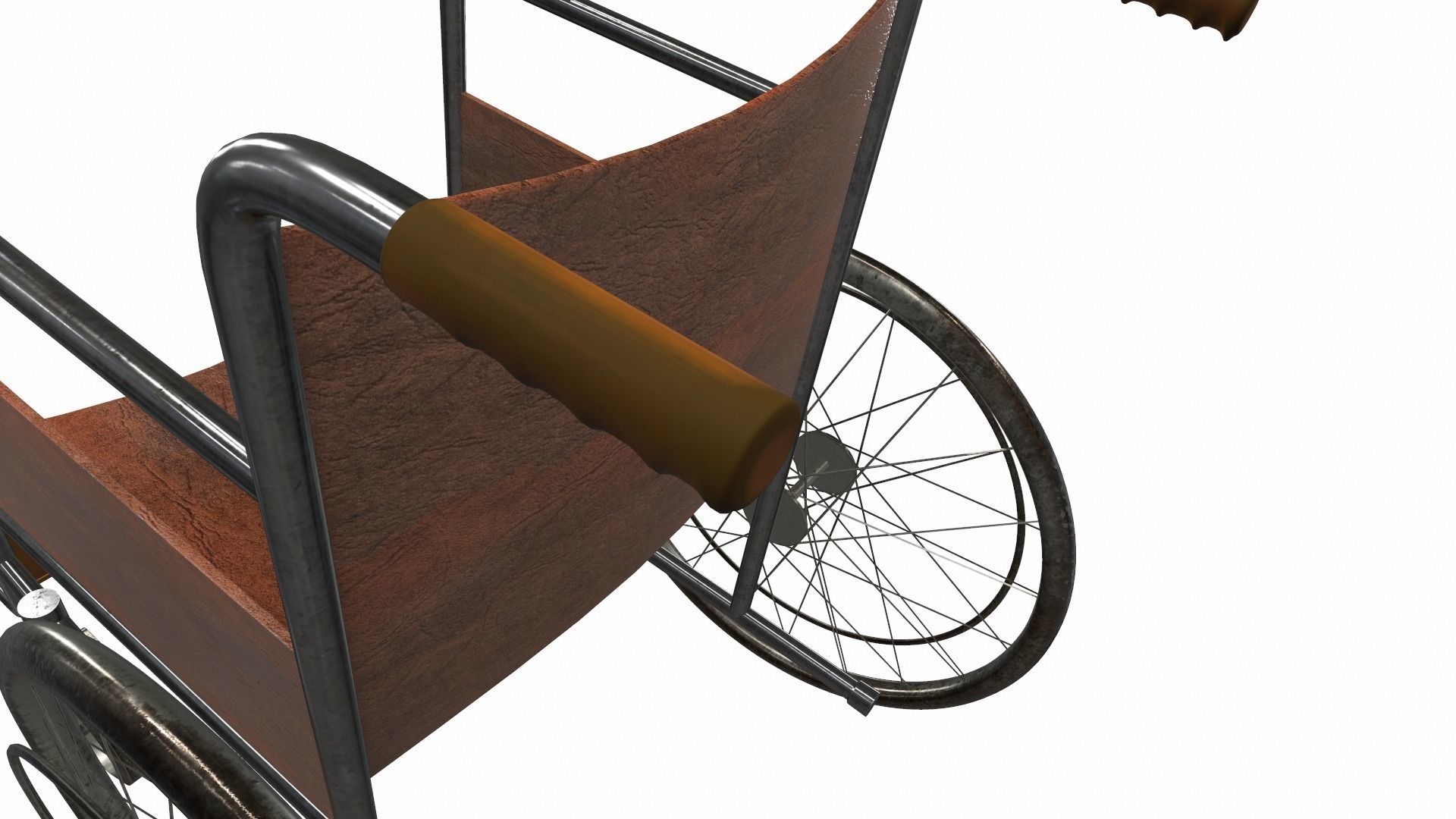 Wheelchair 1 metal 3D model_7