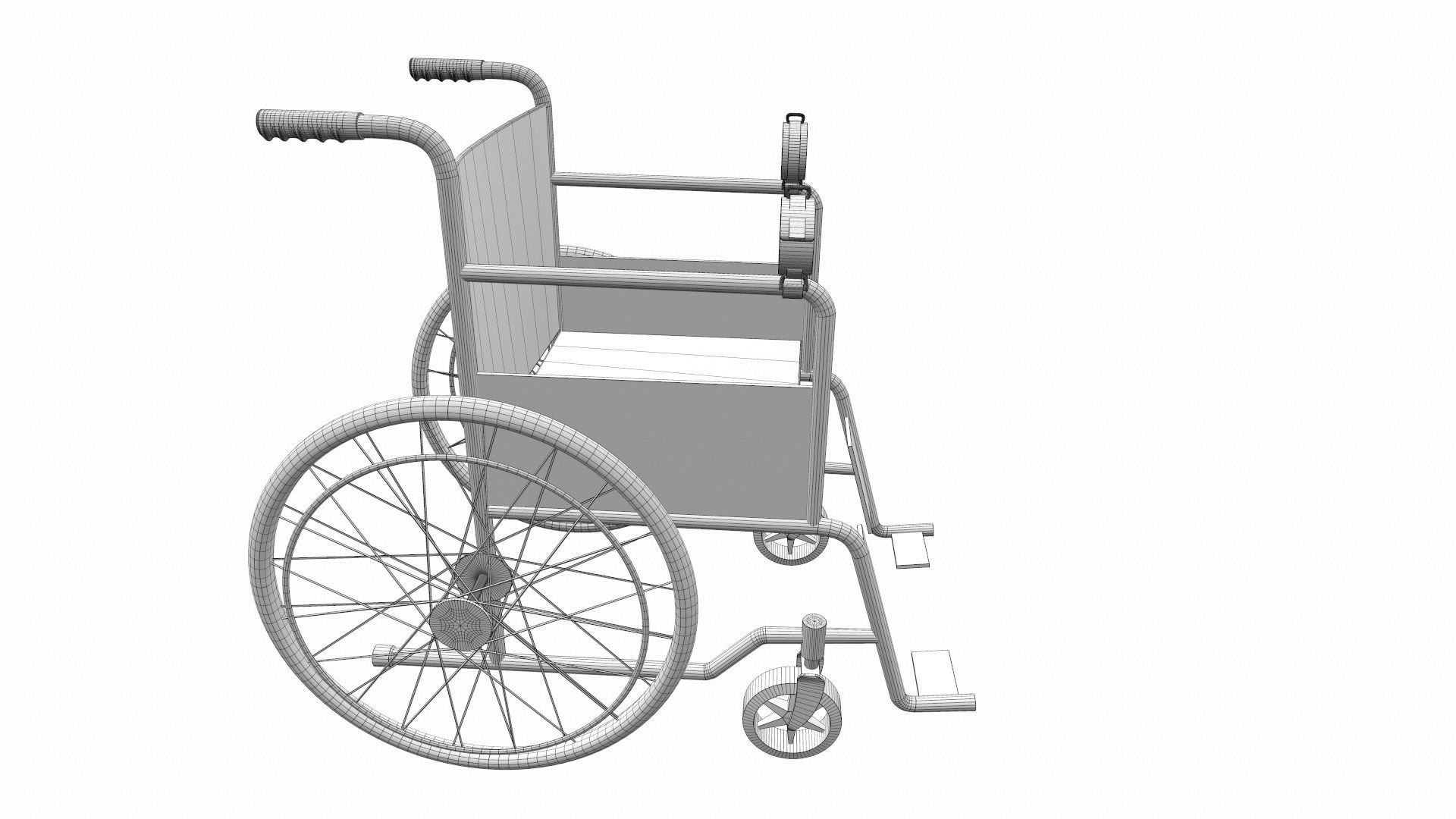 Wheelchair 1 metal 3D model_8