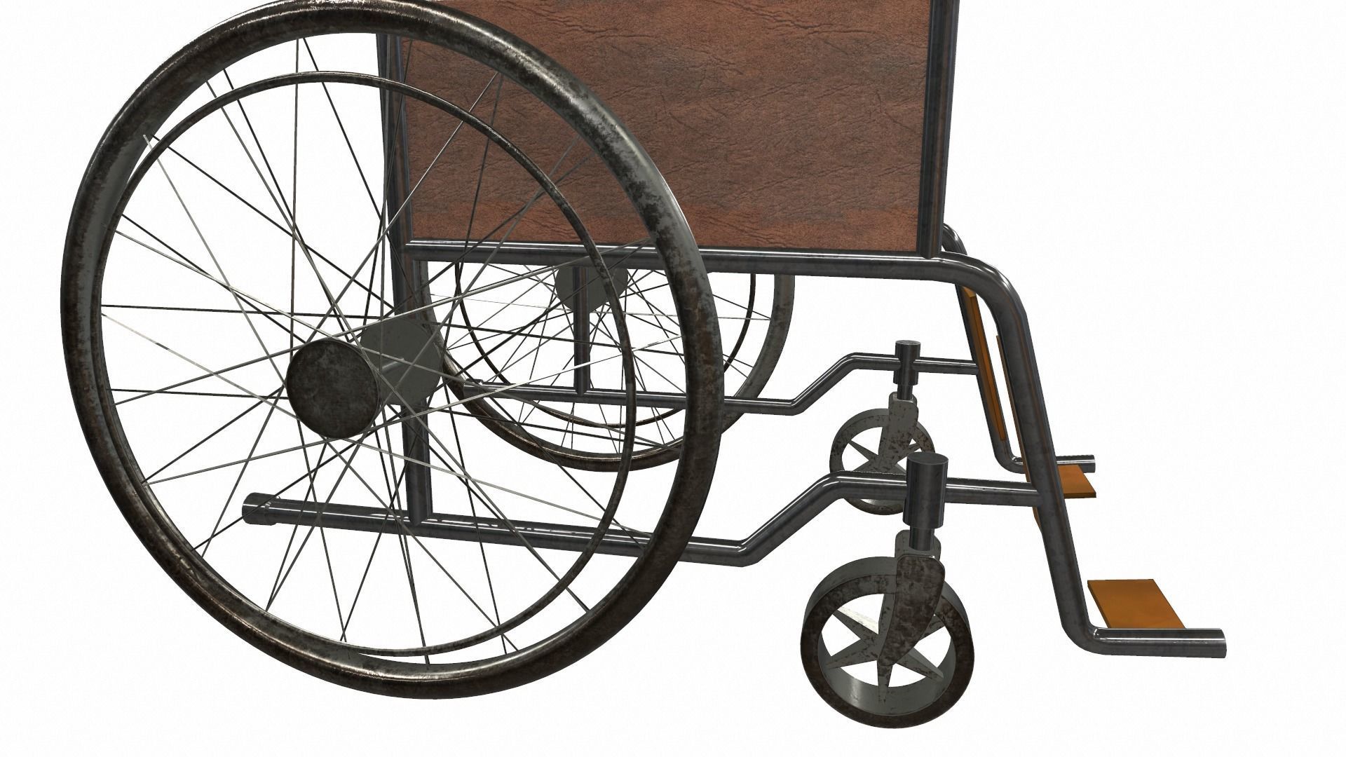 Wheelchair 1 metal 3D model_4