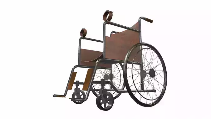 Wheelchair 1 metal 3D model