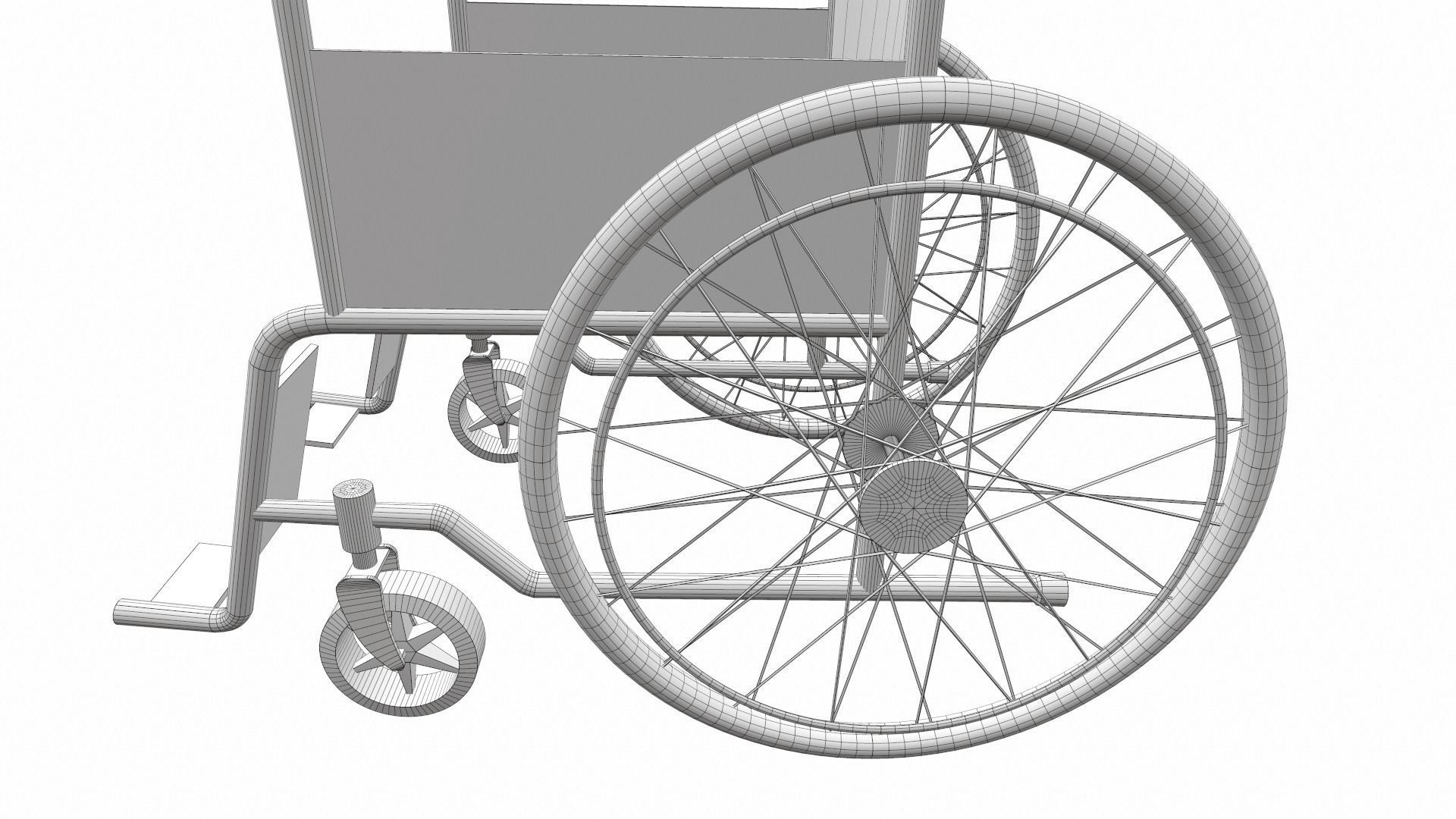 Wheelchair 1 metal 3D model_10