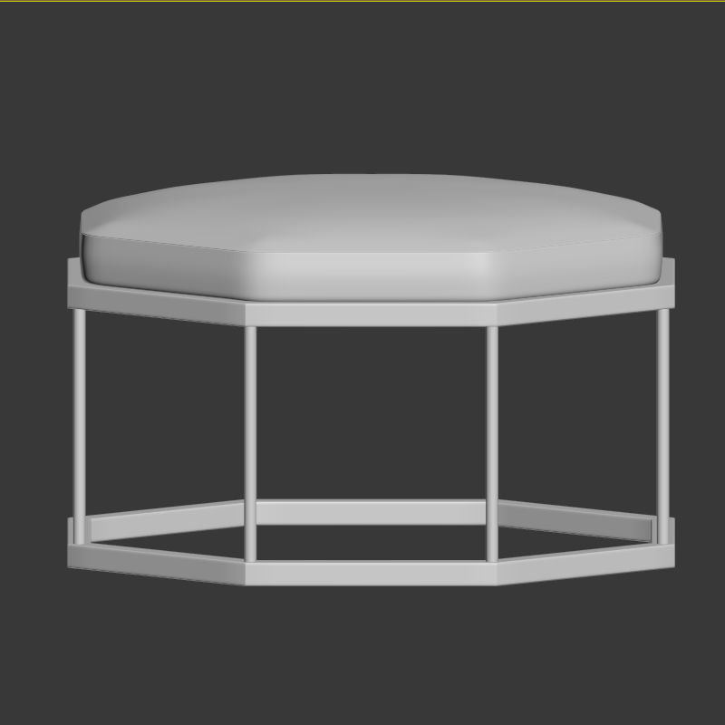 Ottoman Octagon Roar Rabit West Elm 3D model_1