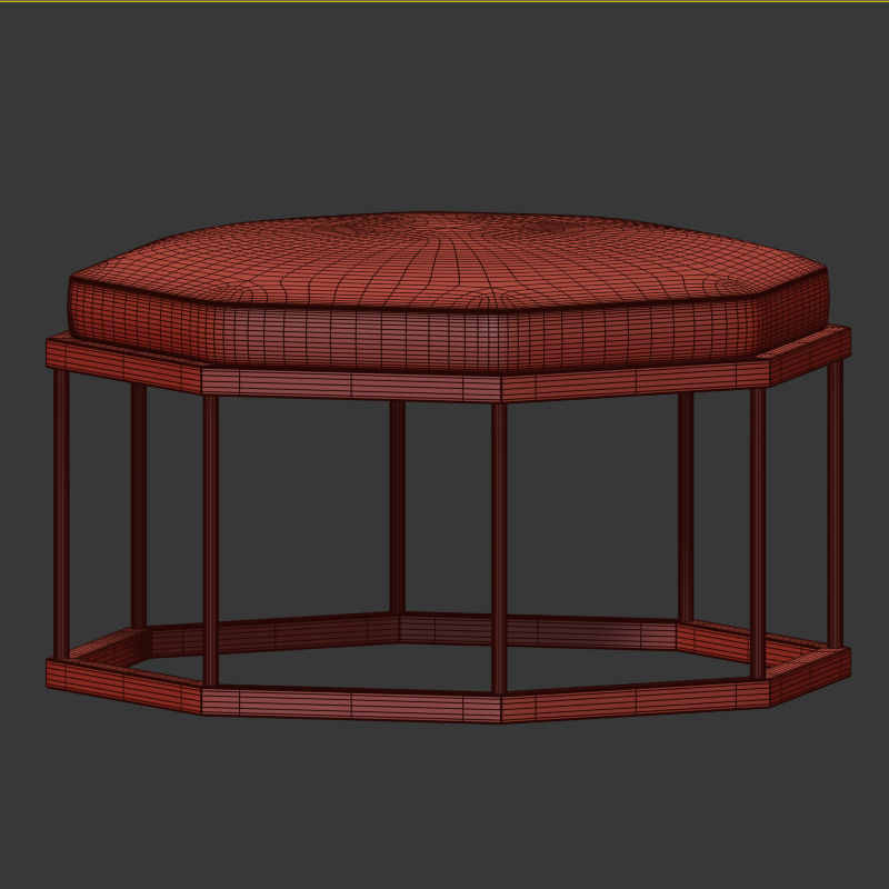 Ottoman Octagon Roar Rabit West Elm 3D model_2