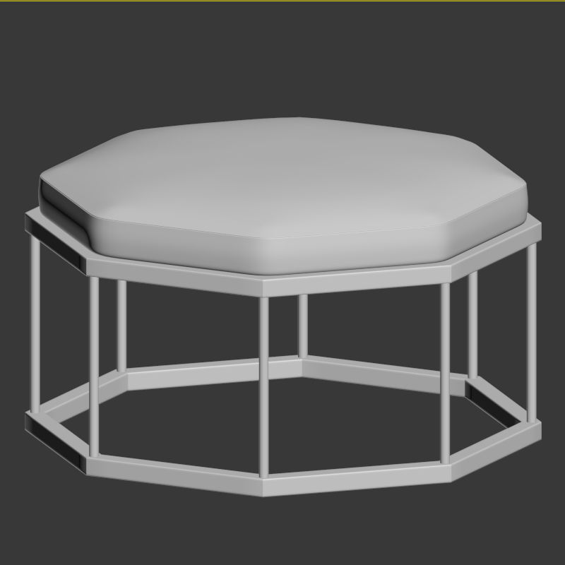 Ottoman Octagon Roar Rabit West Elm 3D model_4