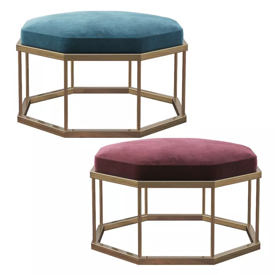 Ottoman Octagon Roar Rabit West Elm 3D model_0