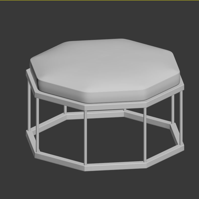Ottoman Octagon Roar Rabit West Elm 3D model_3