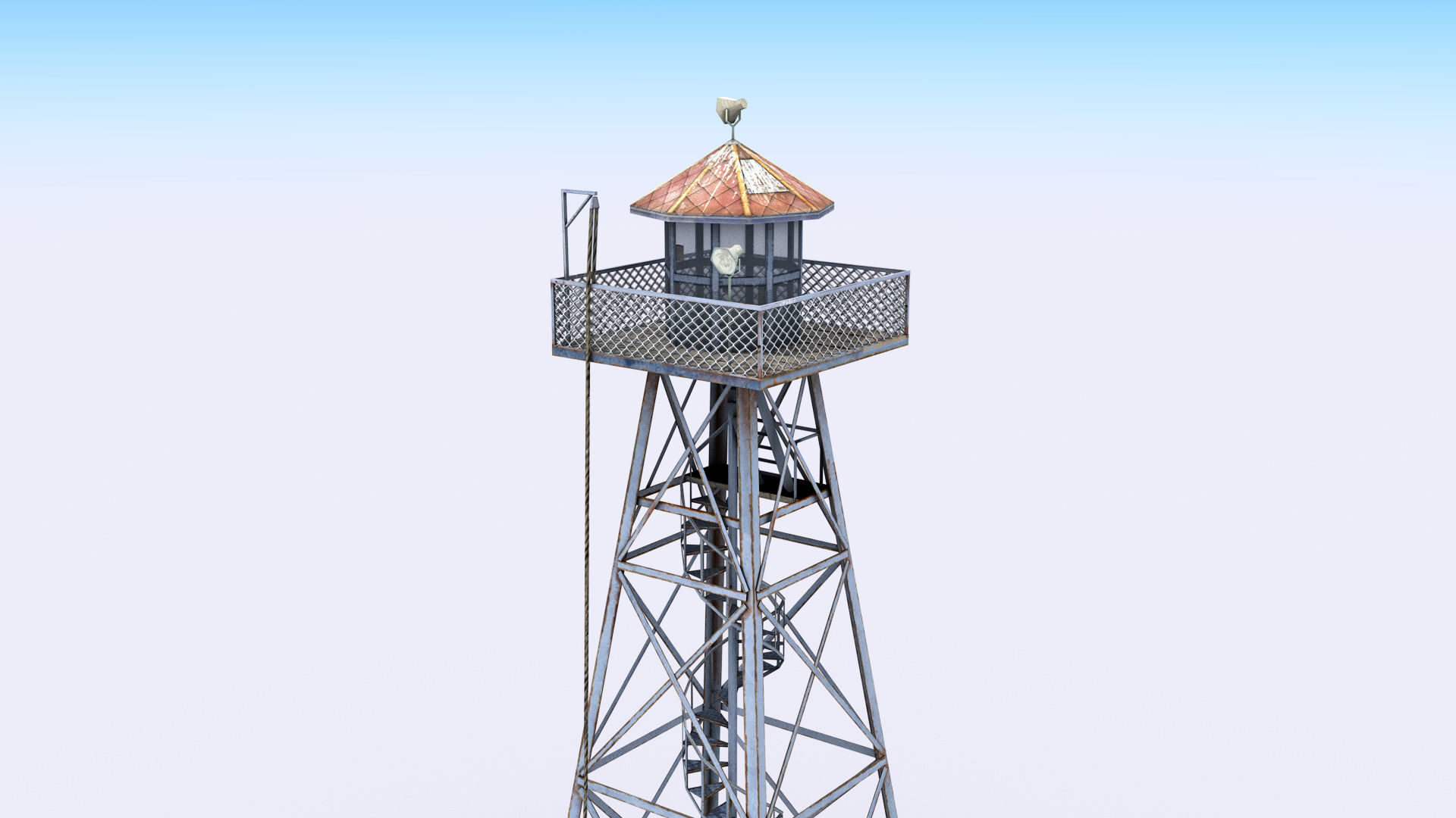Guard Tower Low-poly 3D model_2