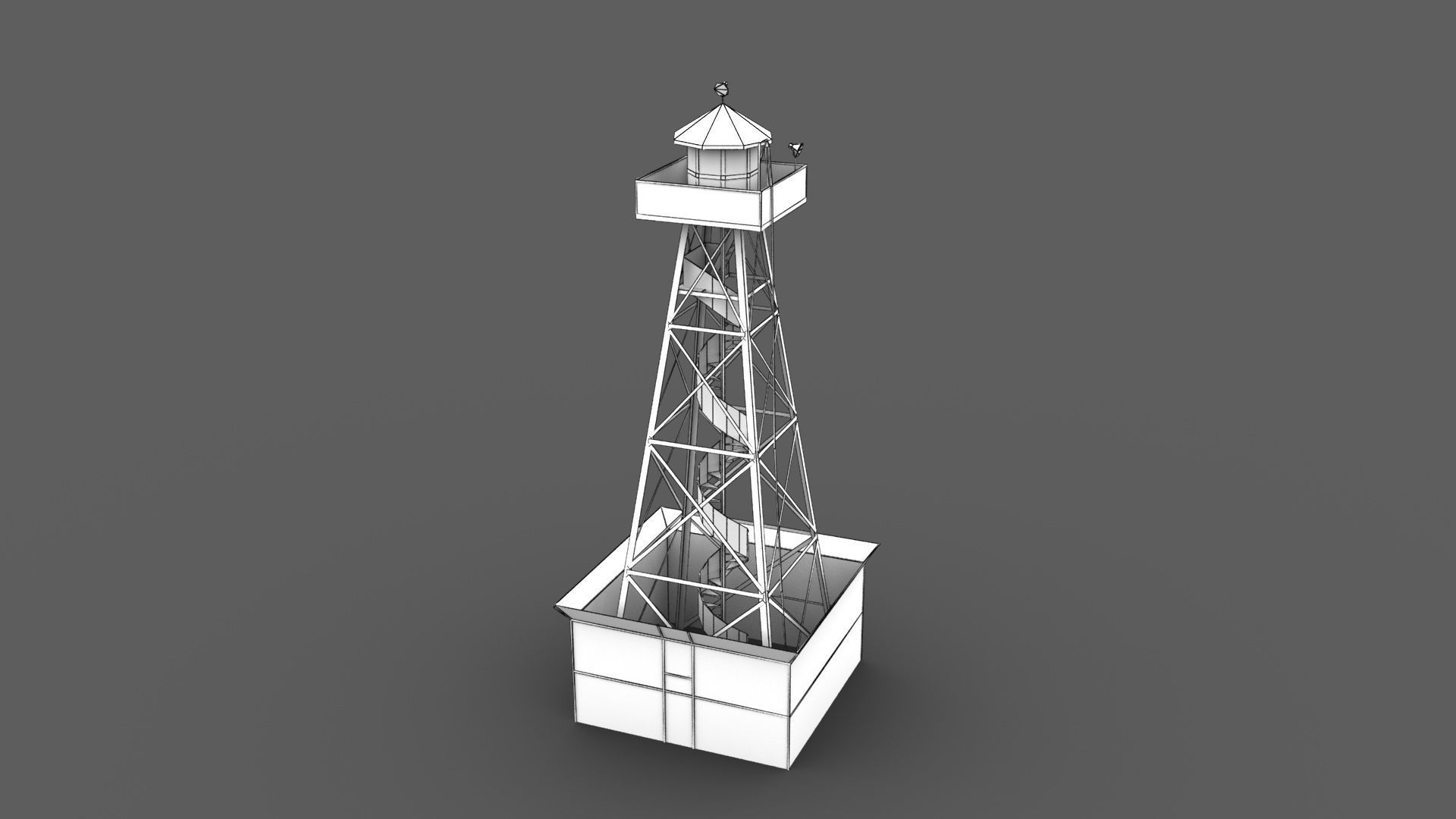 Guard Tower Low-poly 3D model_6