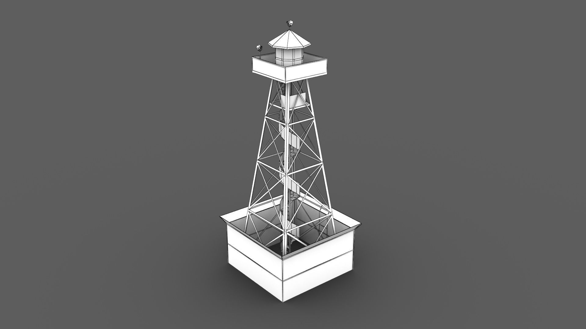Guard Tower Low-poly 3D model_5