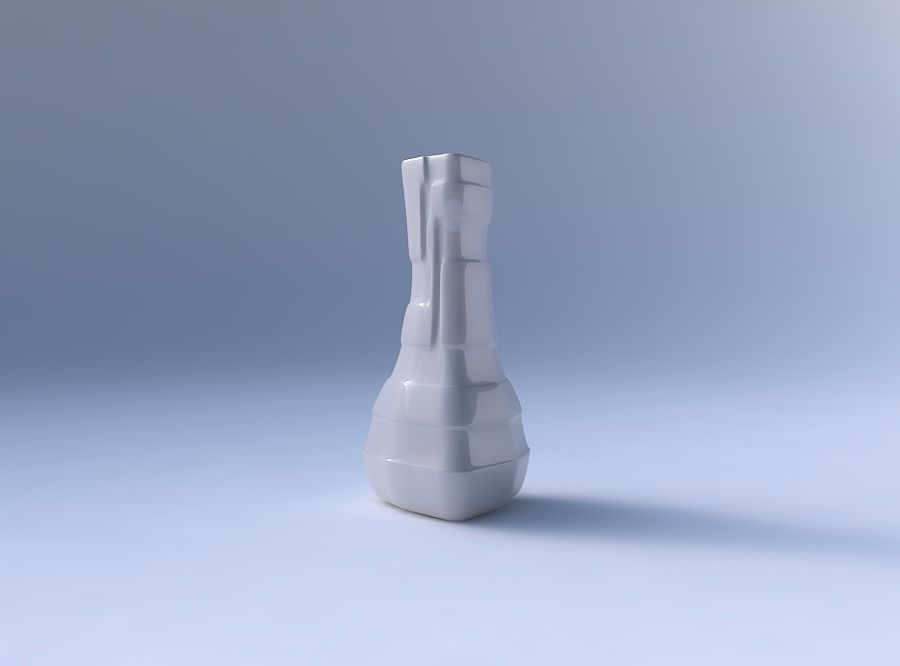 Vase puffy triangle with smooth ribbons 3D print model_4