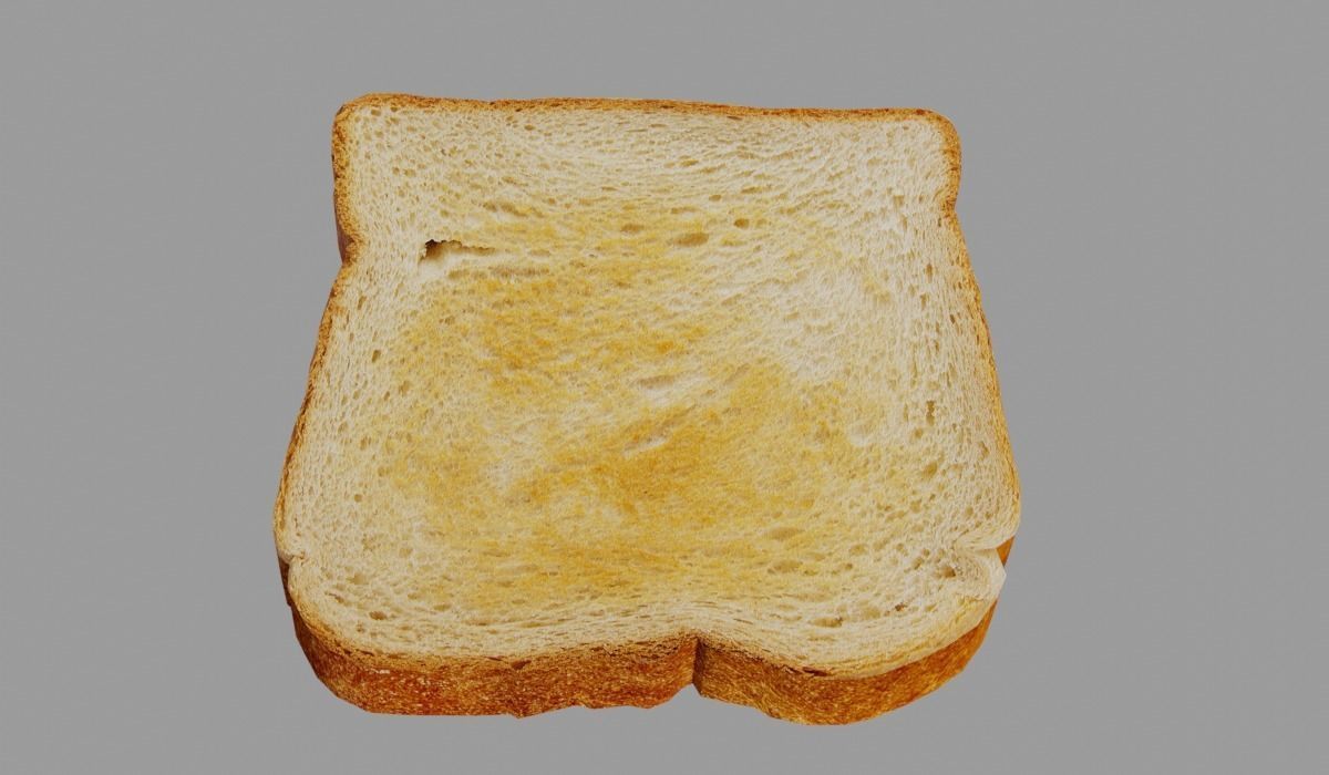 Eggs on Toast Low-poly 3D model_6