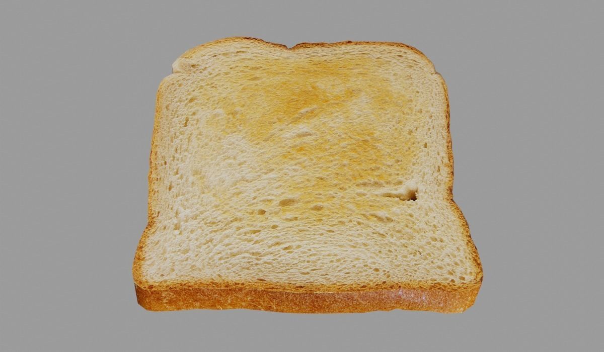 Eggs on Toast Low-poly 3D model_7