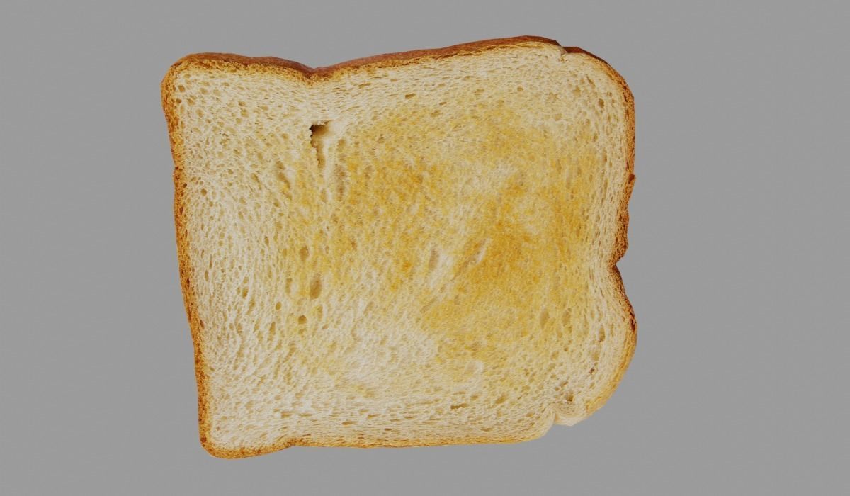 Eggs on Toast Low-poly 3D model_10