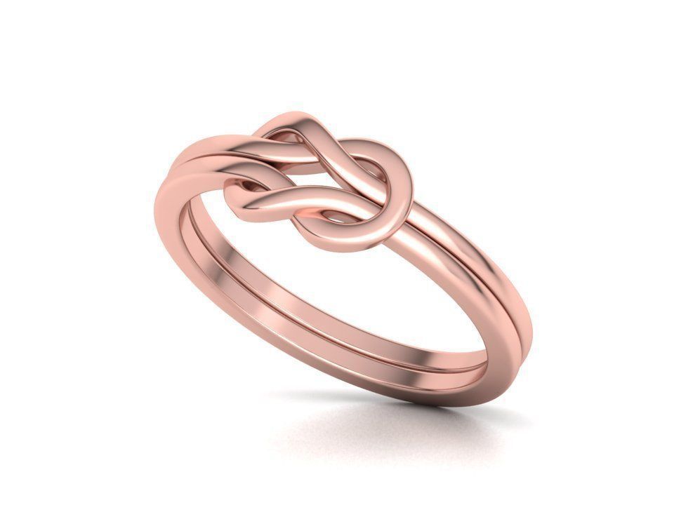 Knot Loop ring Delicate ring 3dmodel 3D print model_10