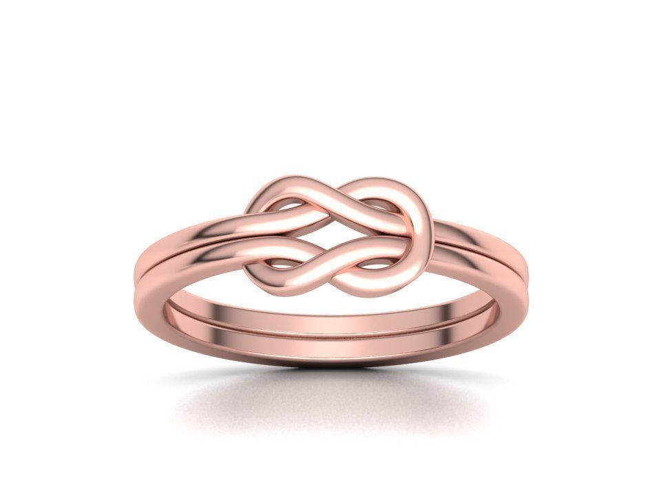 Knot Loop ring Delicate ring 3dmodel 3D print model_4