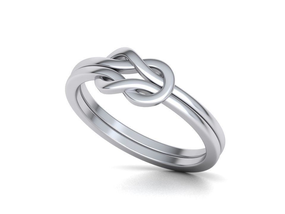 Knot Loop ring Delicate ring 3dmodel 3D print model_8