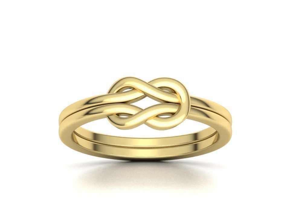Knot Loop ring Delicate ring 3dmodel 3D print model_3