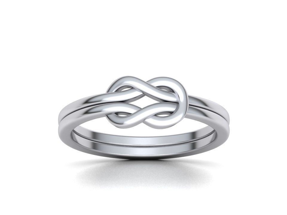 Knot Loop ring Delicate ring 3dmodel 3D print model_2