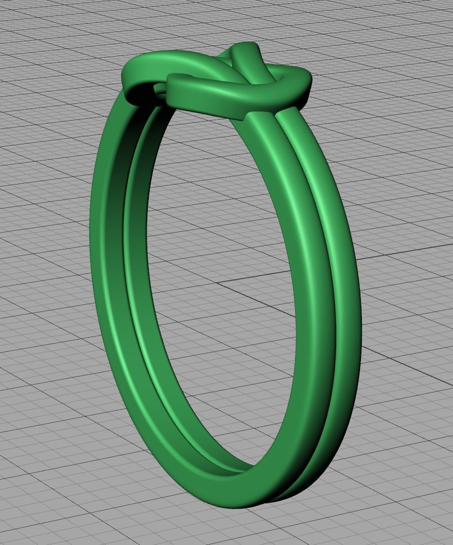 Knot Loop ring Delicate ring 3dmodel 3D print model_15