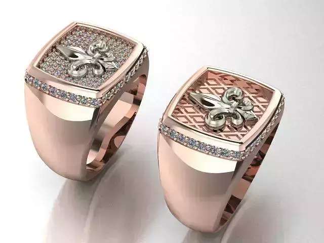 Male ring made of 3 pieces