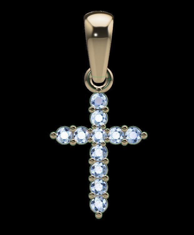 Small Diamond Cross With Bell 3D print model_1