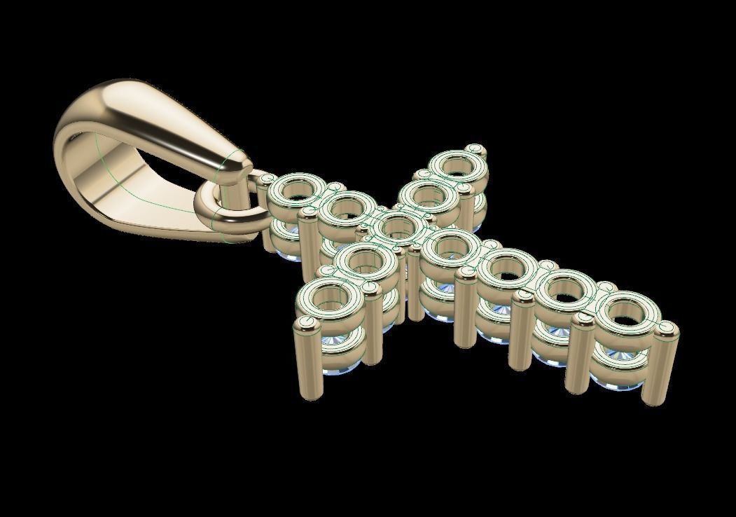Small Diamond Cross With Bell 3D print model_5