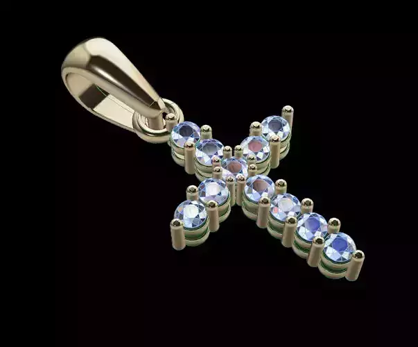 Small Diamond Cross With Bell 3D print model