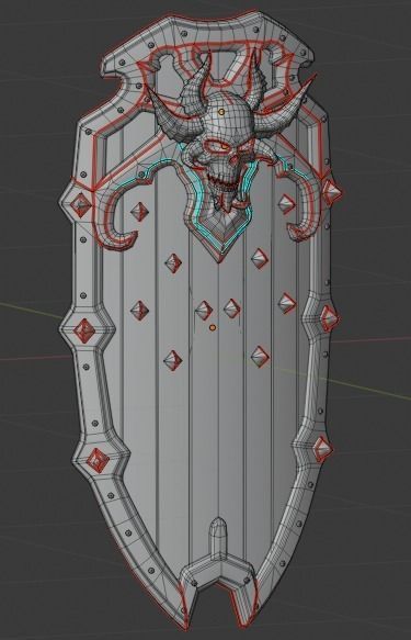 Warrior Heavy Shield Low-poly 3D model_8