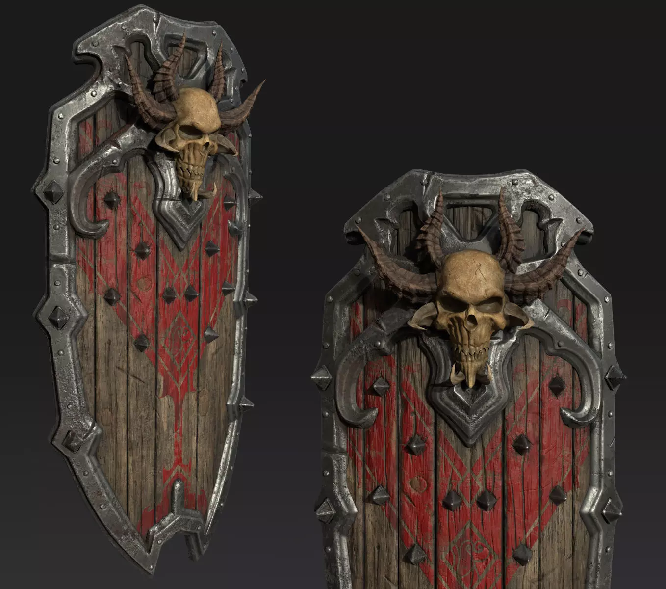 Warrior Heavy Shield Low-poly 3D model_0