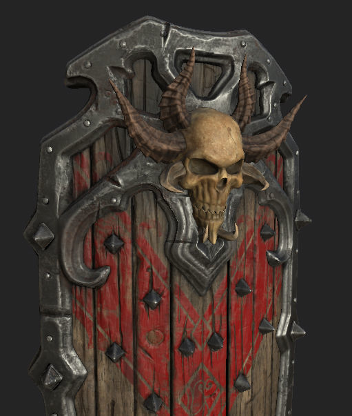 Warrior Heavy Shield Low-poly 3D model_4