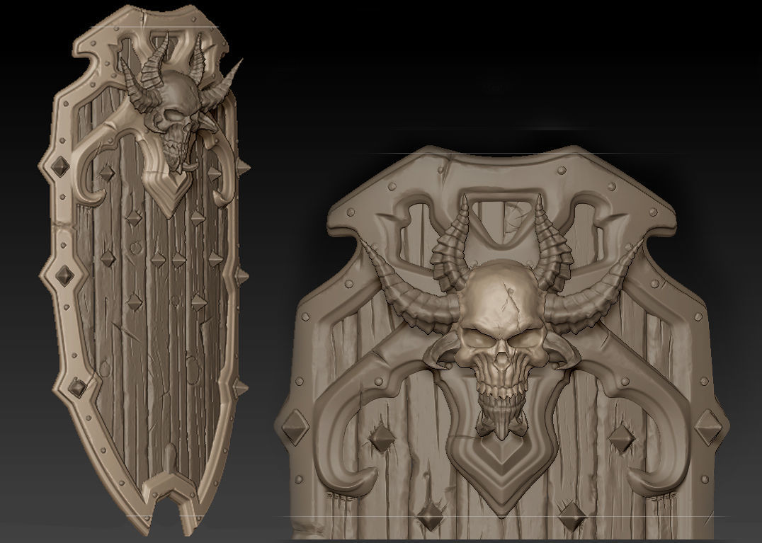 Warrior Heavy Shield Low-poly 3D model_7