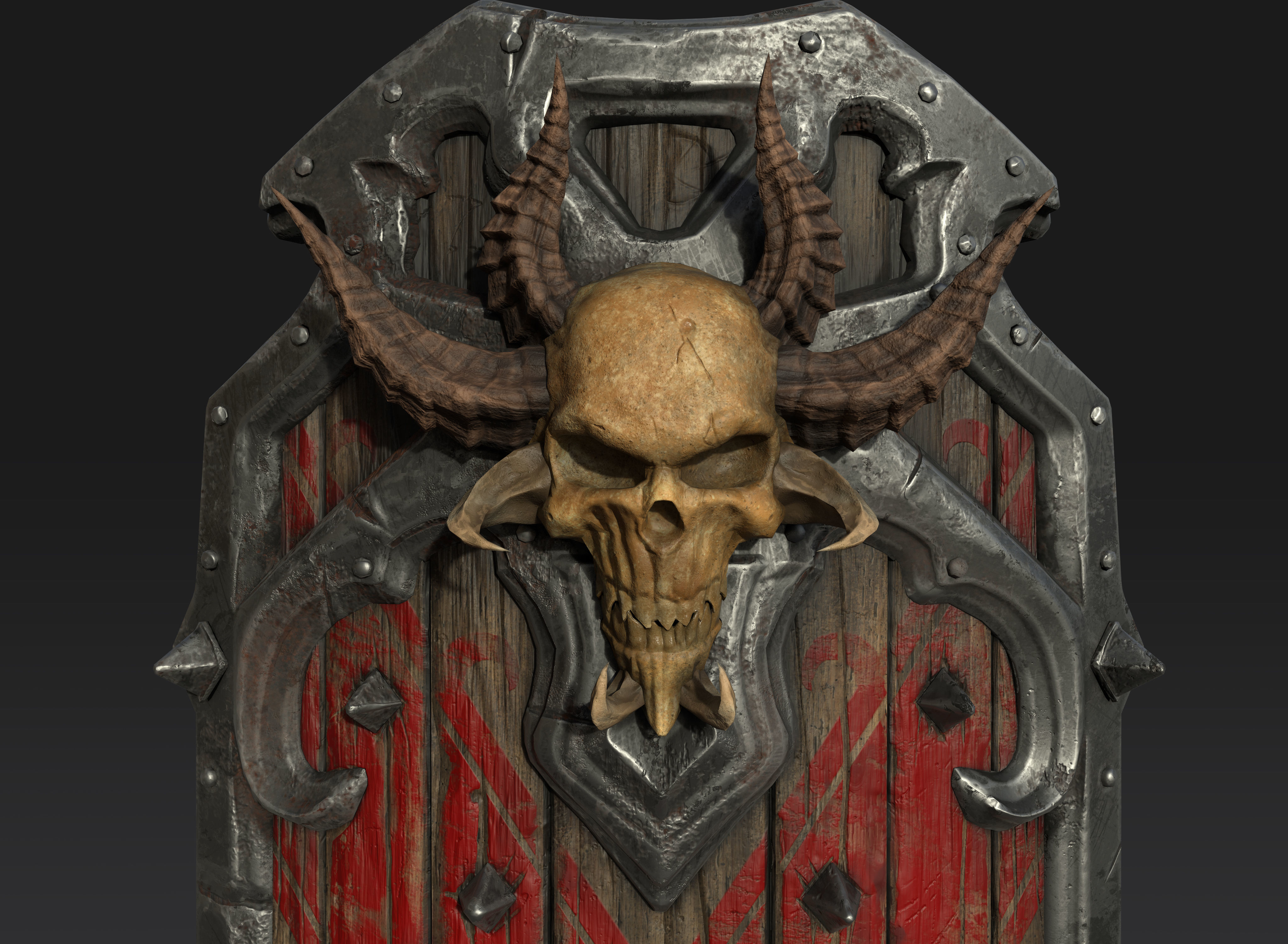 Warrior Heavy Shield Low-poly 3D model_1