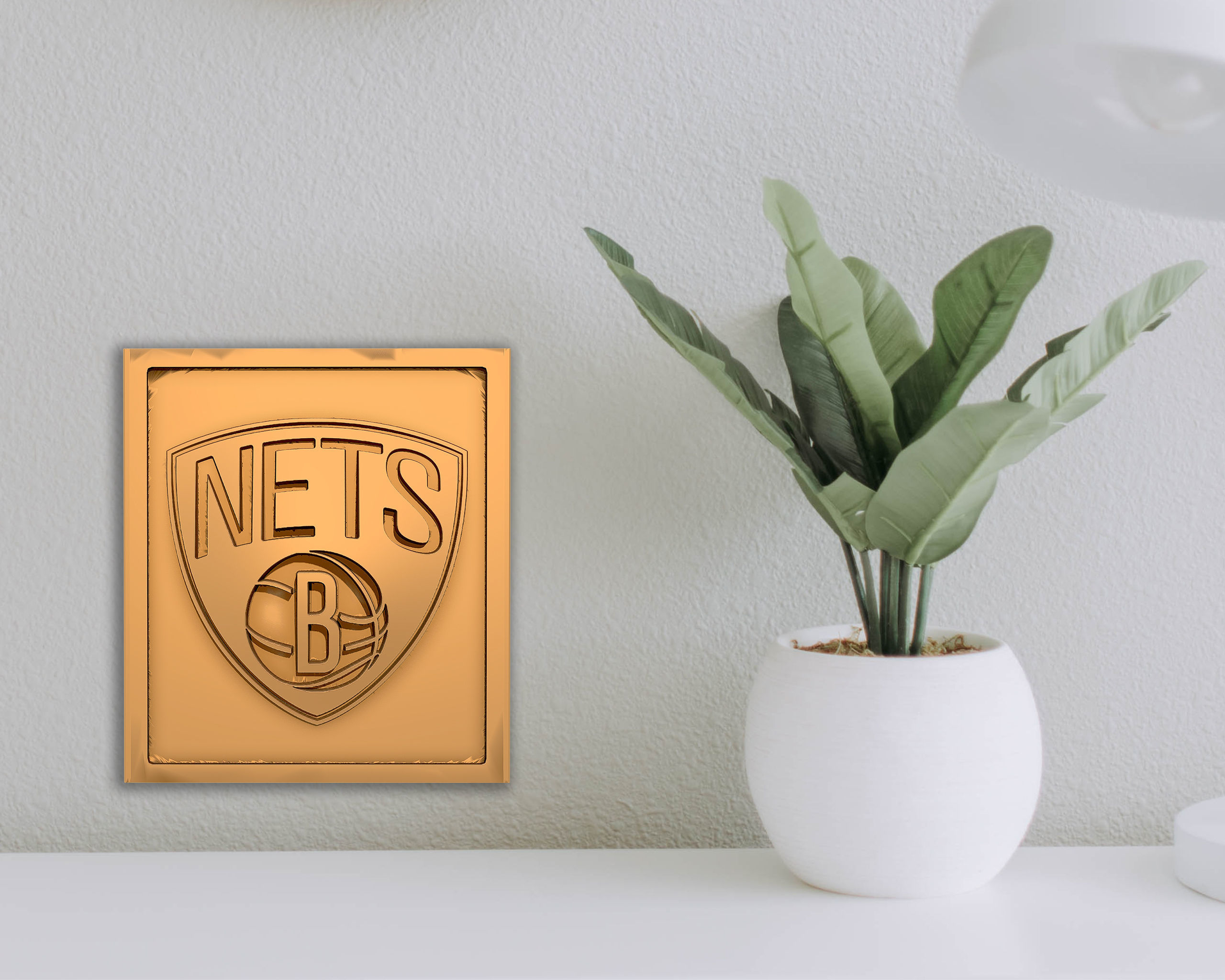 Brooklyn Nets Logo Relief 3D print model_2