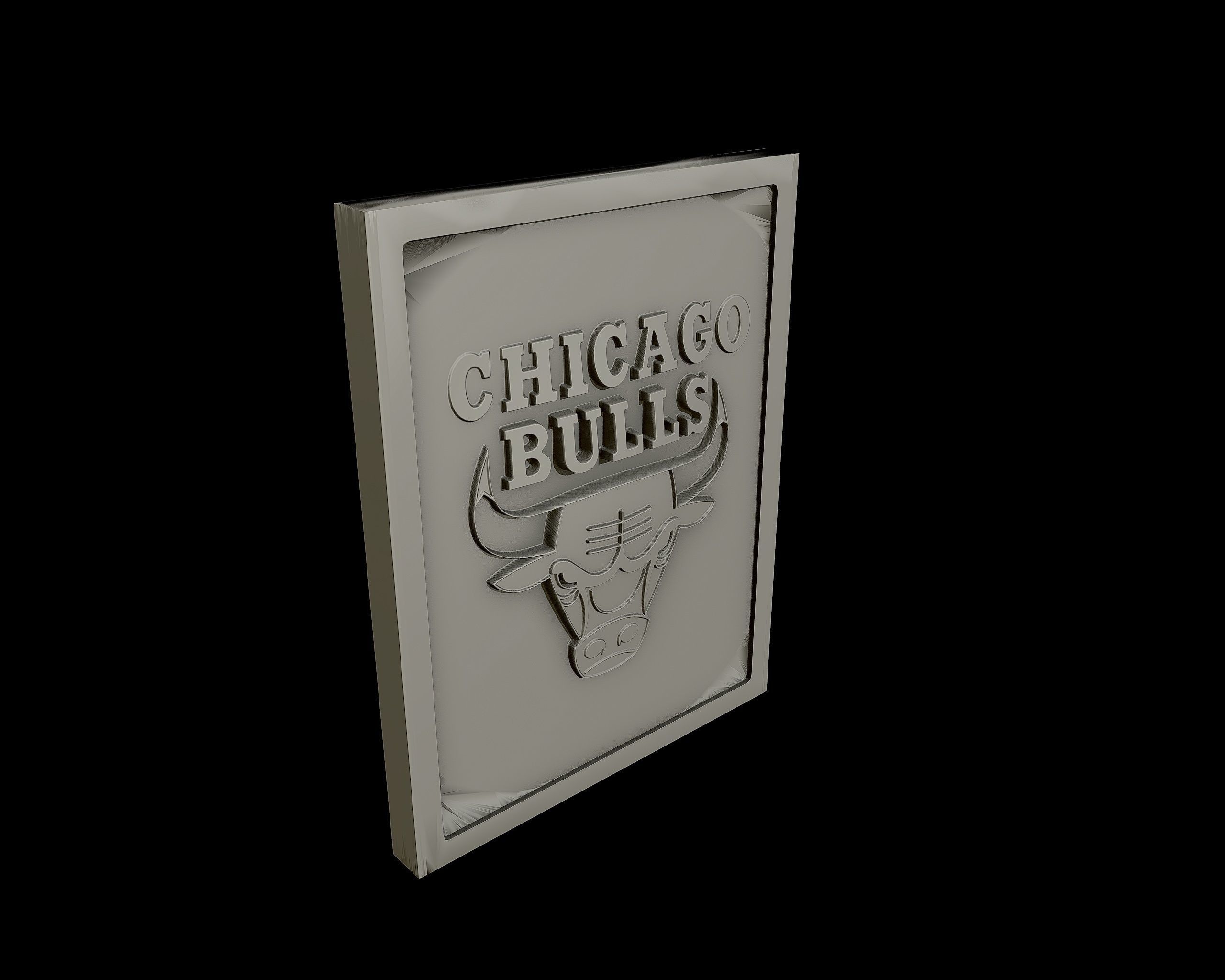 Chicago Bulls Logo Relief  3D print model_7