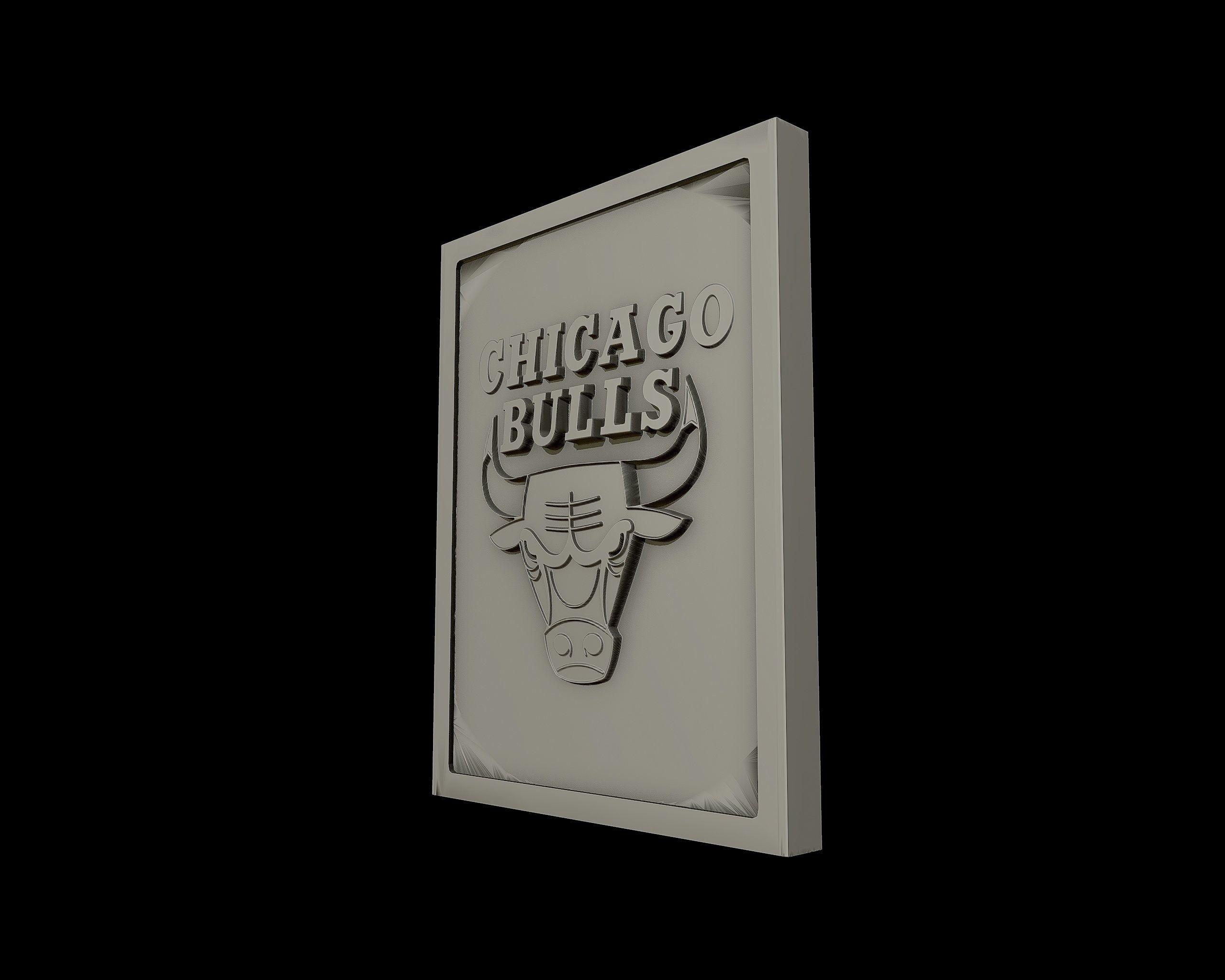 Chicago Bulls Logo Relief  3D print model_5