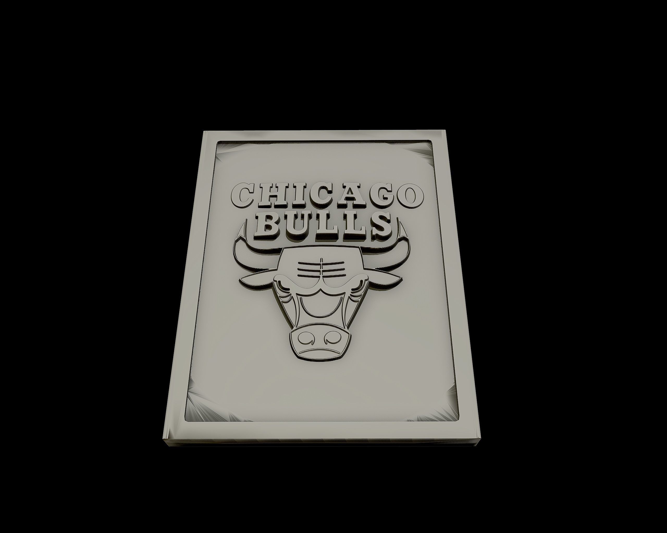 Chicago Bulls Logo Relief  3D print model_8