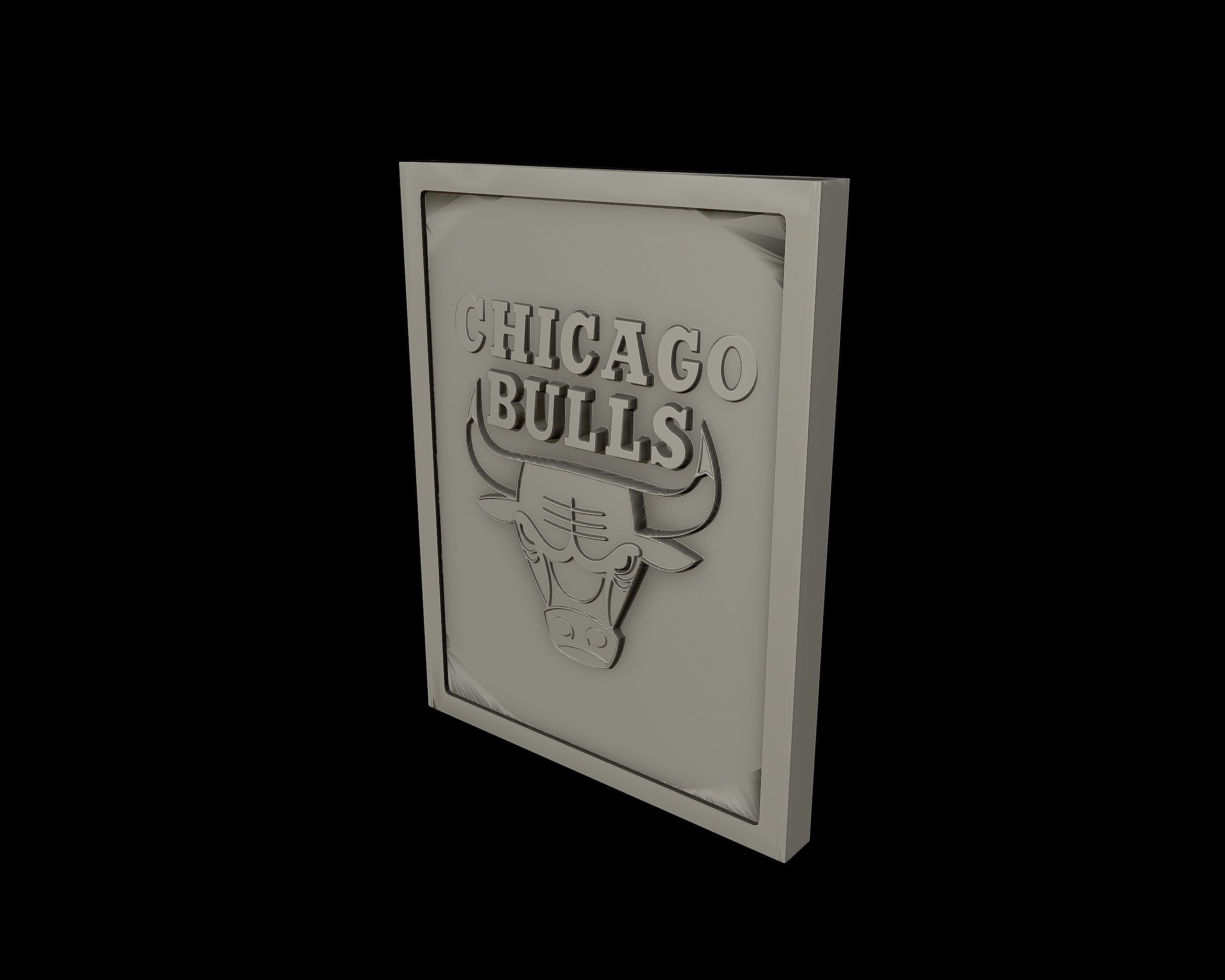 Chicago Bulls Logo Relief  3D print model_6